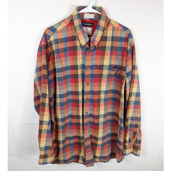 Bullock & Jones Viyella XXL Plaid Shirt Canada Wool Cotton Mens Flannel Button - Picture 1 of 4